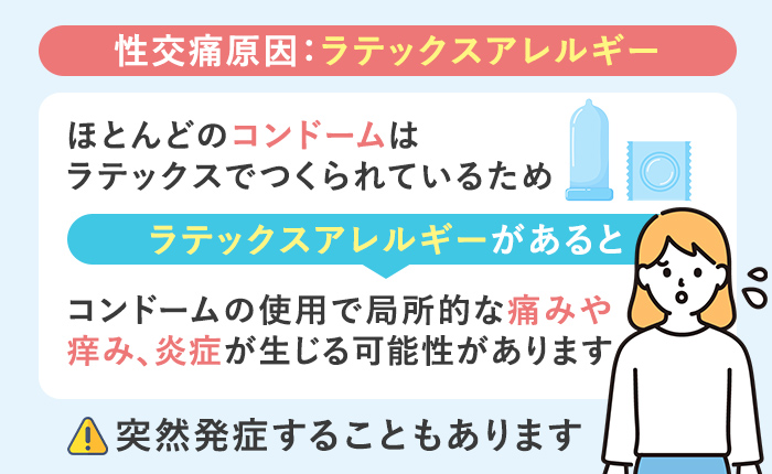 ラテックスアレルギーによる性交痛が起こるケース